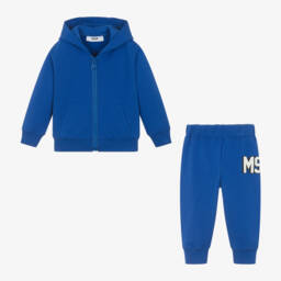 MSGM-Синий хлопковый спортивный костюм для мальчиков | Childrensalon Outlet