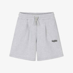 MSGM-Boys Soft Grey Cotton Shorts | Childrensalon Outlet