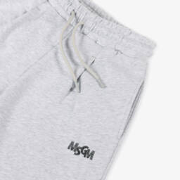 MSGM-Boys Soft Grey Cotton Shorts | Childrensalon Outlet