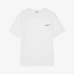 MSGM-تيشيرت أبيض للأولاد بشعار أسود | Childrensalon Outlet