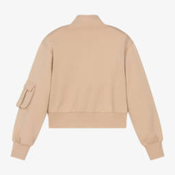 MSGM-Girls Beige Cotton Utility Jacket | Childrensalon Outlet