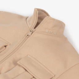 MSGM-Girls Beige Cotton Utility Jacket | Childrensalon Outlet