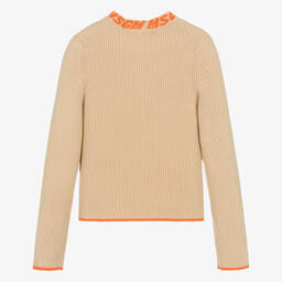 MSGM-Бежевый вязаный джемпер для девочек | Childrensalon Outlet