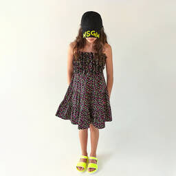 MSGM-Girls Black Cherry Cotton Dress | Childrensalon Outlet