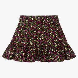 MSGM-Girls Black Cotton Micro Cherry Skirt | Childrensalon Outlet