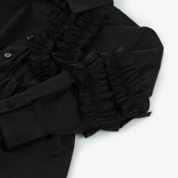 MSGM-Girls Black Cotton Ruffle Dress | Childrensalon Outlet