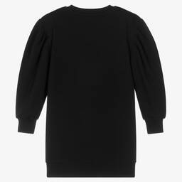 MSGM-Girls Black Cotton Sweatshirt Dress | Childrensalon Outlet
