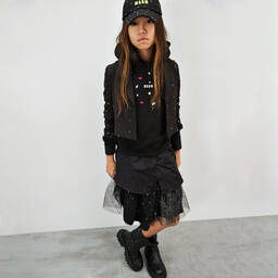 MSGM-Girls Black Diamanté Cropped Blazer | Childrensalon Outlet