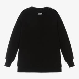 MSGM-Girls Black Diamanté Logo Dress | Childrensalon Outlet