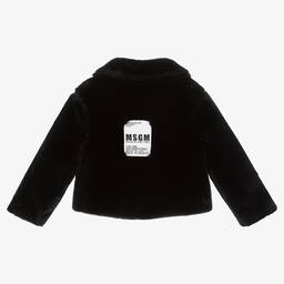 MSGM-جاكيت فرو صناعي لون أسود للبنات | Childrensalon Outlet