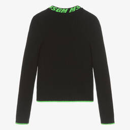 MSGM-Черный вязаный джемпер для девочек | Childrensalon Outlet