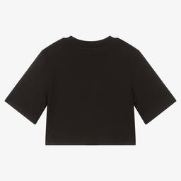 MSGM-Черная укороченная футболка для девочек | Childrensalon Outlet