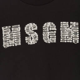 MSGM-Черная укороченная футболка для девочек | Childrensalon Outlet