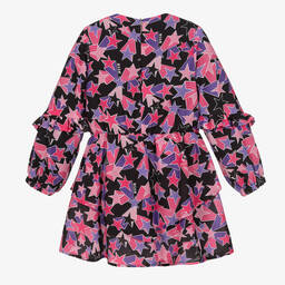 MSGM-Girls Black & Pink Star Georgette Dress | Childrensalon Outlet