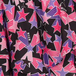MSGM-Girls Black & Pink Star Georgette Dress | Childrensalon Outlet