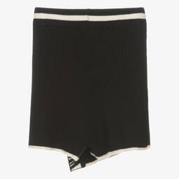 MSGM-Черная вязаная юбка-шорты в рубчик | Childrensalon Outlet