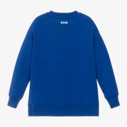 MSGM-Girls Blue Diamanté Cotton Dress | Childrensalon Outlet