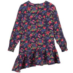 MSGM-Girls Blue Floral Crêpe Dress | Childrensalon Outlet