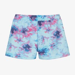 MSGM-Girls Blue Tie Dye Shorts | Childrensalon Outlet
