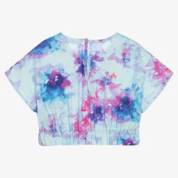 MSGM-Girls Blue Tie-Dye T-Shirt | Childrensalon Outlet