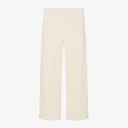 MSGM-Girls Cream Cotton Relaxed Trousers | Childrensalon Outlet