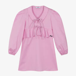 MSGM-فستان وردي أنيق للبنات مع كشكش | Childrensalon Outlet