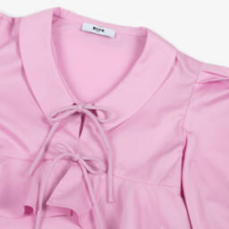 MSGM-فستان وردي أنيق للبنات مع كشكش | Childrensalon Outlet