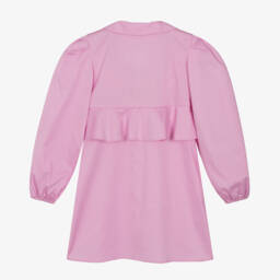 MSGM-فستان وردي أنيق للبنات مع كشكش | Childrensalon Outlet