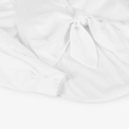 MSGM-Girls Elegant White Bow Blouse | Childrensalon Outlet