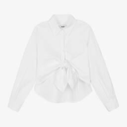 MSGM-Girls Elegant White Bow Blouse | Childrensalon Outlet