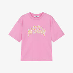 MSGM-Футболка с цветочным узором и блестками для девочек | Childrensalon Outlet