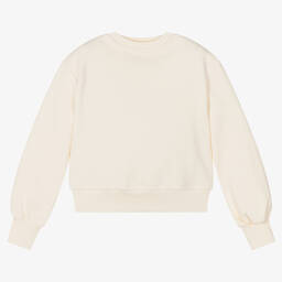 MSGM-Girls Ivory Logo Sweatshirt | Childrensalon Outlet