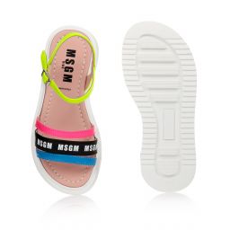 MSGM-Girls Leather Logo Sandals | Childrensalon Outlet