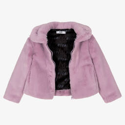 MSGM-جاكيت فرو صناعي لون بنفسجي للبنات | Childrensalon Outlet
