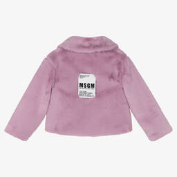 MSGM-جاكيت فرو صناعي لون بنفسجي للبنات | Childrensalon Outlet