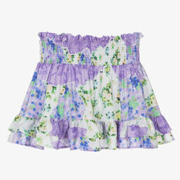MSGM-Girls Lilac Floral Skirt | Childrensalon Outlet