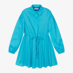 MSGM-Girls Long Sleeve Sky Shirt Dress | Childrensalon Outlet