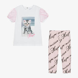 إم إس جي إم-طقم ليقنز أطفال بناتي قطن لون زهري | Childrensalon Outlet