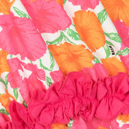 MSGM-Girls Pink Floral Cotton Dress | Childrensalon Outlet