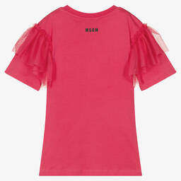 MSGM-Girls Pink Ruffle Cotton Dress | Childrensalon Outlet