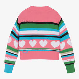 MSGM-Розовый кардиган в полоску | Childrensalon Outlet
