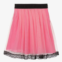 MSGM-Girls Pink Tulle & Lace Skirt | Childrensalon Outlet