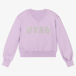 MSGM-Girls Purple Logo Sweatshirt | Childrensalon Outlet