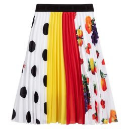 MSGM-Girls Red & Yellow Crêpe Skirt | Childrensalon Outlet