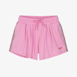 MSGM-Girls Rosy Cotton Knit Shorts | Childrensalon Outlet
