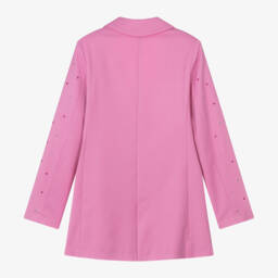 MSGM-Girls Shimmering Pink Twill Blazer | Childrensalon Outlet