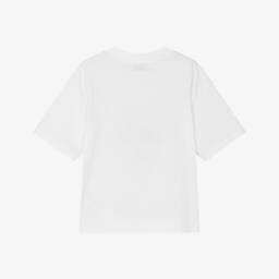 MSGM-Белая блестящая футболка с цветочным узором для девочек | Childrensalon Outlet