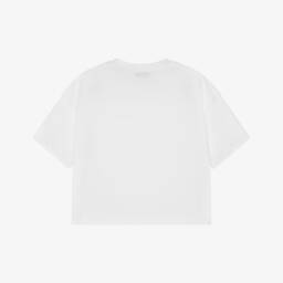 MSGM-Girls Sparkling White Cotton Tee | Childrensalon Outlet
