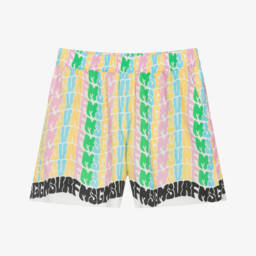 MSGM-Girls Vibrant Cotton Logo Shorts | Childrensalon Outlet