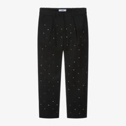MSGM-Girls Viscose Diamanté Black Trousers | Childrensalon Outlet